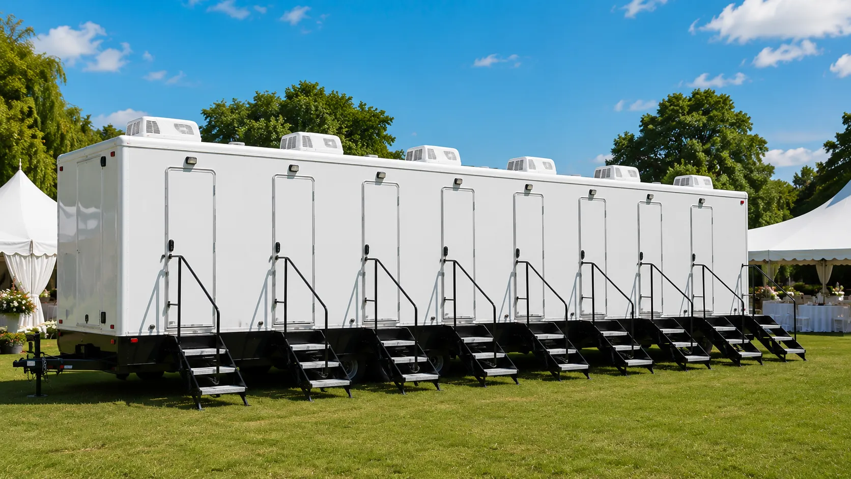 8 Stall Restroom Trailer in Gardena, CA